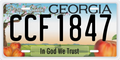 GA license plate CCF1847