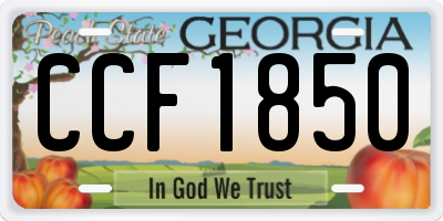 GA license plate CCF1850