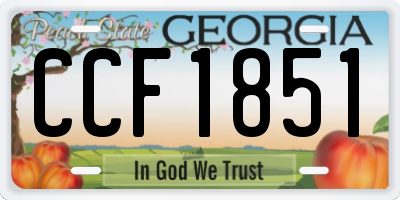 GA license plate CCF1851