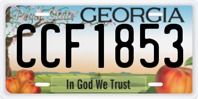 GA license plate CCF1853