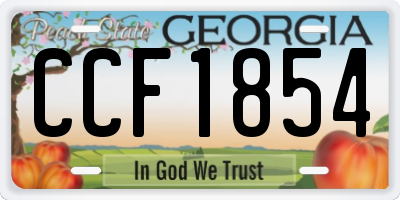 GA license plate CCF1854
