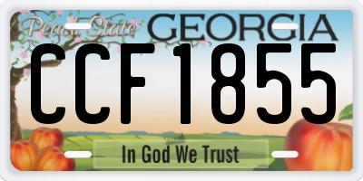 GA license plate CCF1855