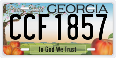 GA license plate CCF1857