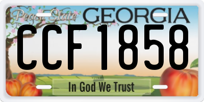 GA license plate CCF1858