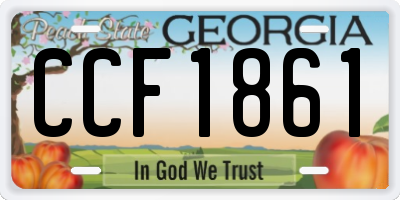 GA license plate CCF1861
