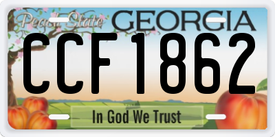GA license plate CCF1862