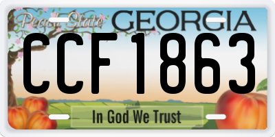GA license plate CCF1863