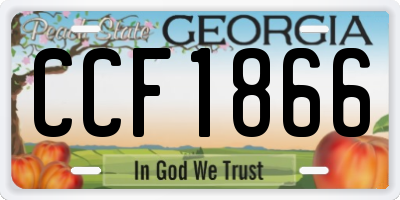 GA license plate CCF1866