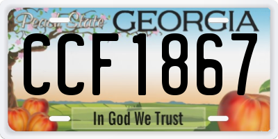 GA license plate CCF1867