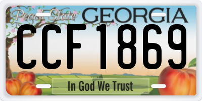 GA license plate CCF1869