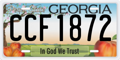 GA license plate CCF1872