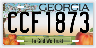 GA license plate CCF1873