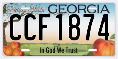 GA license plate CCF1874