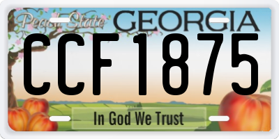 GA license plate CCF1875