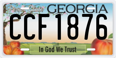 GA license plate CCF1876