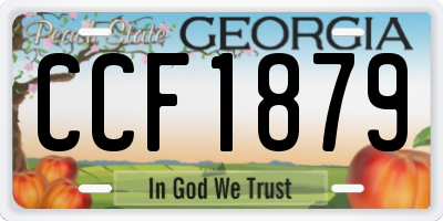 GA license plate CCF1879