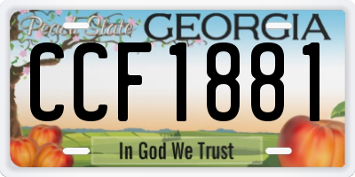 GA license plate CCF1881