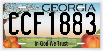 GA license plate CCF1883