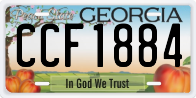 GA license plate CCF1884