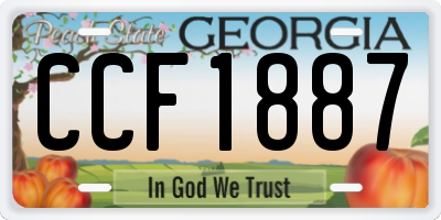 GA license plate CCF1887