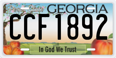 GA license plate CCF1892