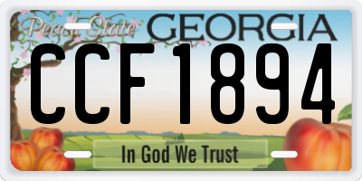 GA license plate CCF1894