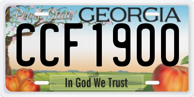 GA license plate CCF1900