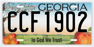 GA license plate CCF1902