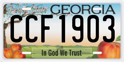 GA license plate CCF1903