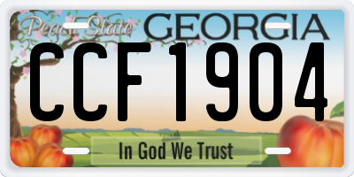 GA license plate CCF1904