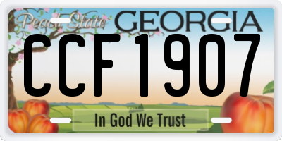 GA license plate CCF1907