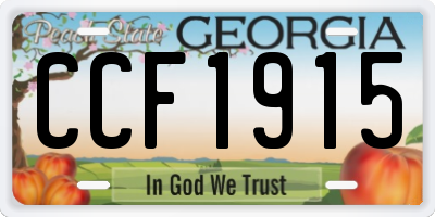 GA license plate CCF1915