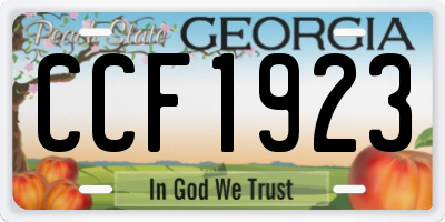 GA license plate CCF1923