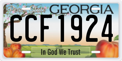 GA license plate CCF1924