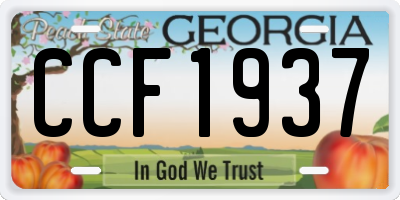GA license plate CCF1937