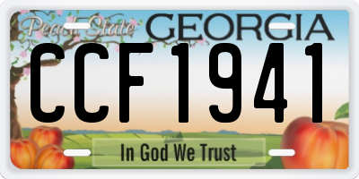 GA license plate CCF1941