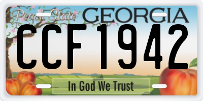 GA license plate CCF1942