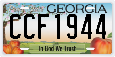 GA license plate CCF1944