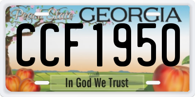 GA license plate CCF1950