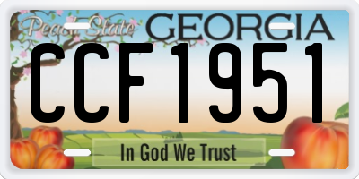 GA license plate CCF1951