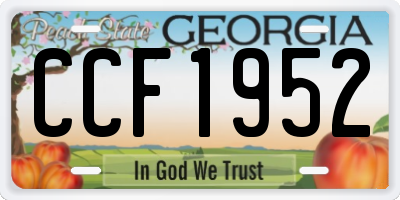 GA license plate CCF1952