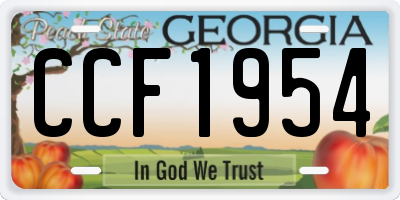 GA license plate CCF1954