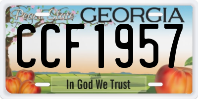 GA license plate CCF1957