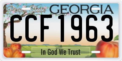 GA license plate CCF1963