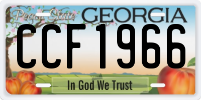 GA license plate CCF1966