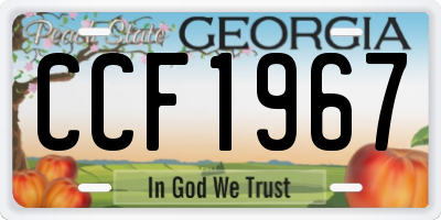 GA license plate CCF1967