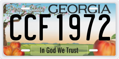 GA license plate CCF1972
