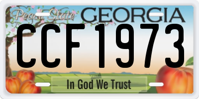 GA license plate CCF1973
