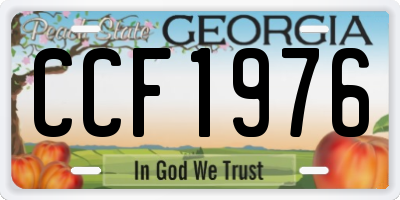 GA license plate CCF1976