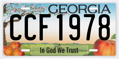 GA license plate CCF1978
